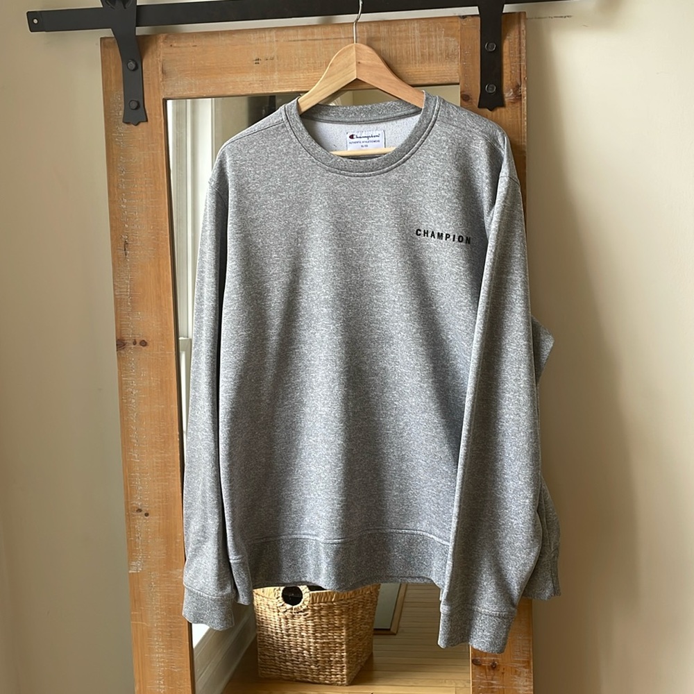 Champion Heather Gray Lightweight Performance Crewneck Sweatshirt Size XL